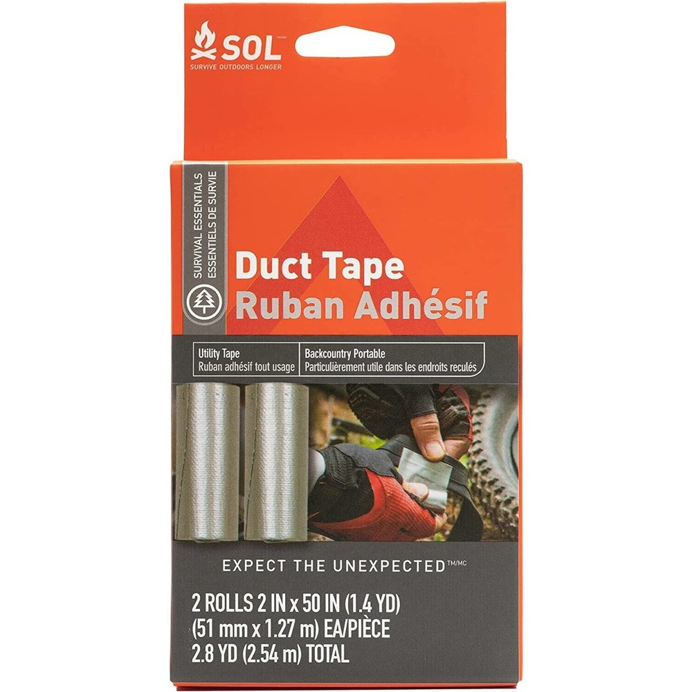 S.O.L. Survive Outdoors Longer Duct Tape, 2" x 50" 2 Count Utility Emergency